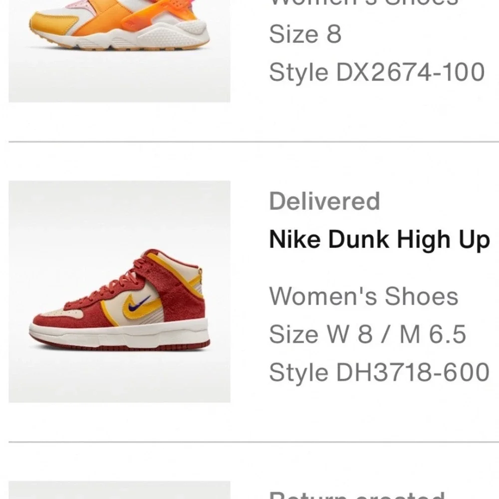 Nike Dunk High Up Cinnabar Red Sail Yellow‎ Womens Size 8 DH3718-600 Mens 6.5